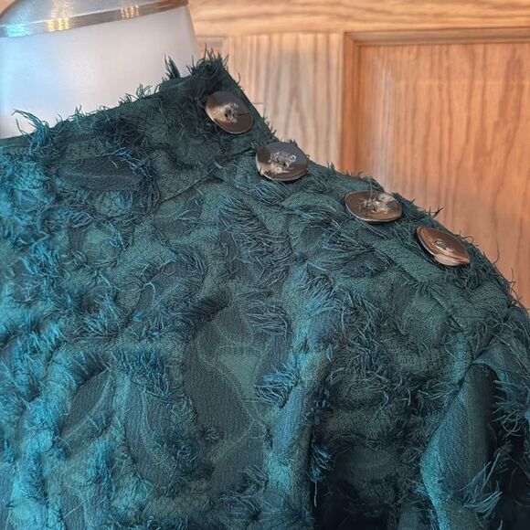 ZARA Blogger Favorite Emerald Green Textured Midi Dress - Picture 13 of 15
